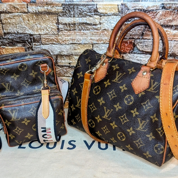 Louis Vuitton Monogram Bag Set - Speedy 25 with Bandoulière Strap & Mini Amazone - Picture 4 of 13